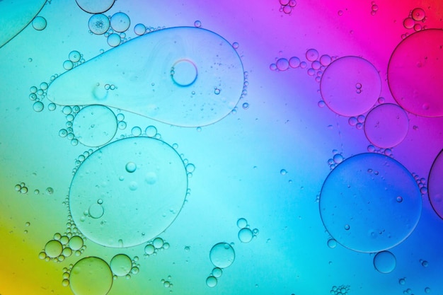 Colorful abstract background of various oil drops