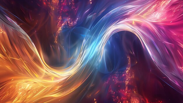 Colorful abstract background Wavy and curved shapes Glowing vibrant colors