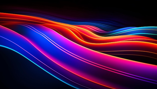 A colorful abstract background with a black background and a blue and red lines