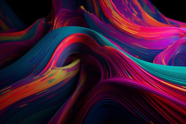 A colorful abstract background with a black background and a colorful swirl.