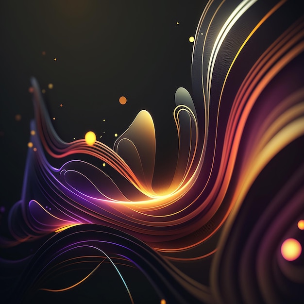 A colorful abstract background with a black background and a lightbulb.