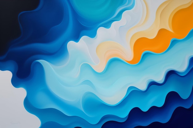 A colorful abstract background with a blue and orange swirls.