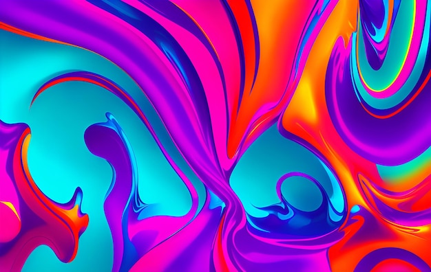 A colorful abstract background with a blue and orange swirls.