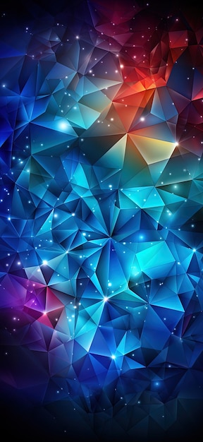 a colorful abstract background with a blue star on the bottom