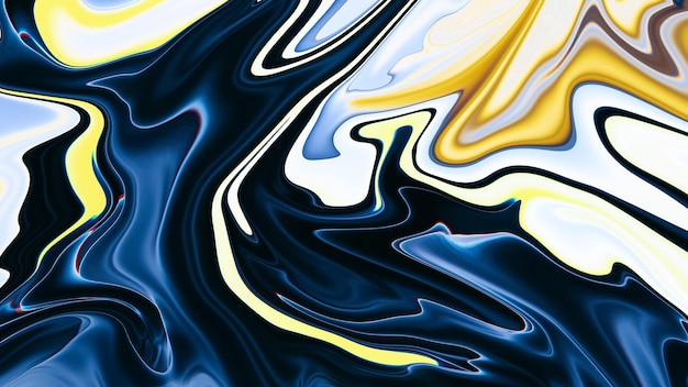 A colorful abstract background with a blue and yellow liquid pattern.