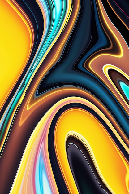 A colorful abstract background with a blue and yellow swirls.