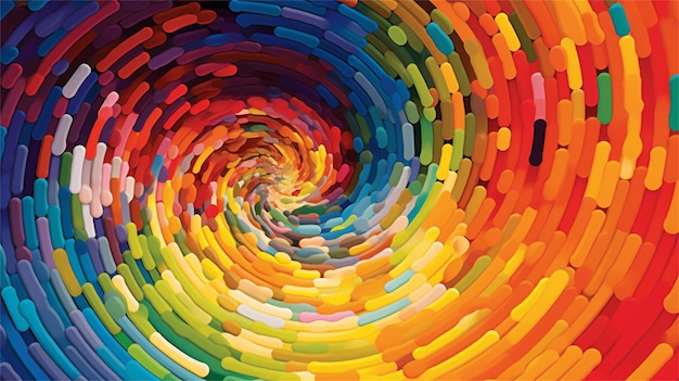 Красочный абстрактный фон с изогнутыми линиями в виде спирали