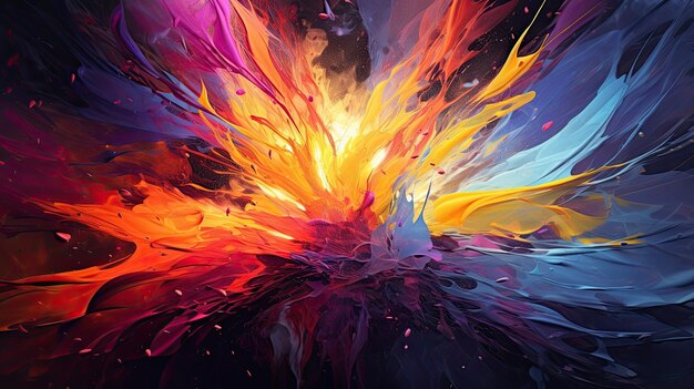 Цветный абстрактный фон с эффектом взрыва Фантастический фрактальный дизайн Цифровое искусство