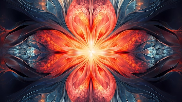 A colorful abstract background with a flower in the center.