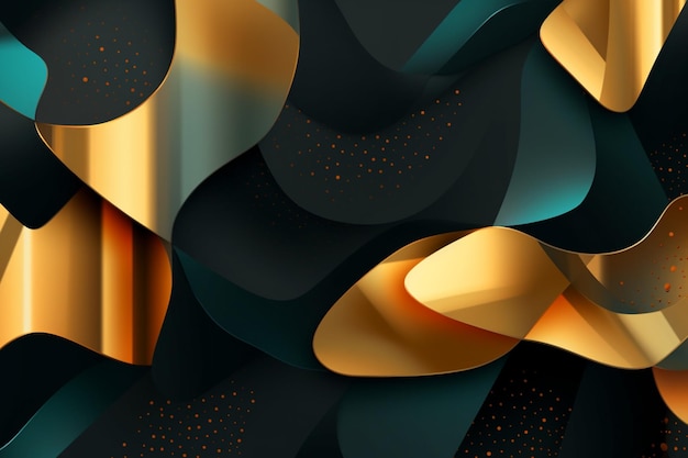 A colorful abstract background with gold and green colors.