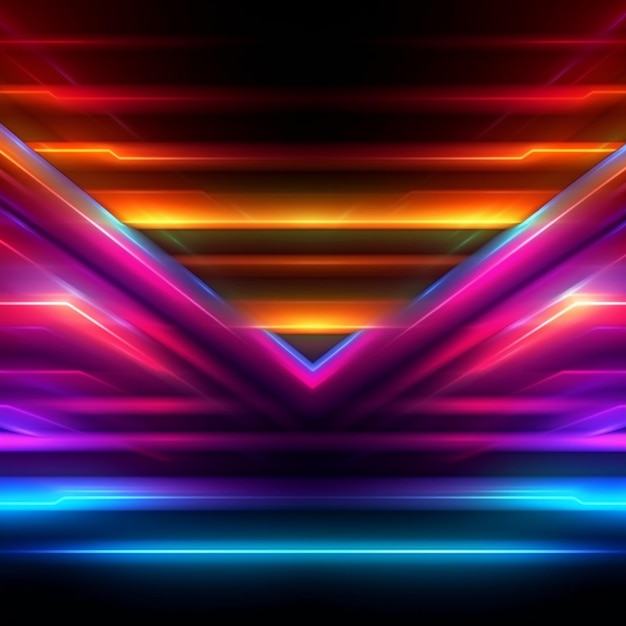 a colorful abstract background with lines and lights generative ai