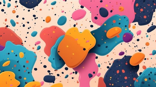 A colorful abstract background with a lot of different shapes ai generative