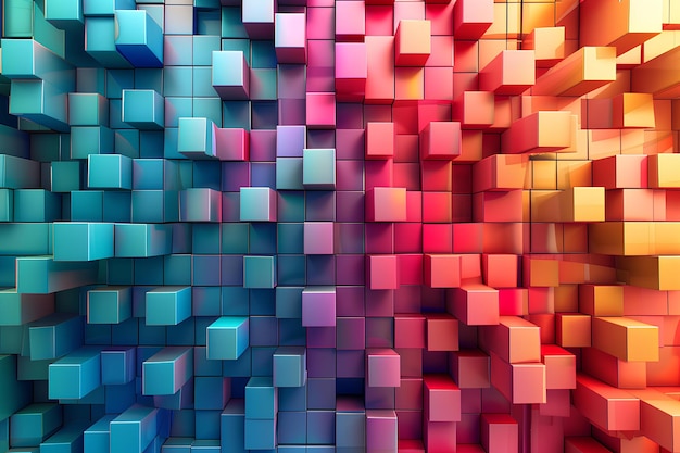 A colorful abstract background with many cubes