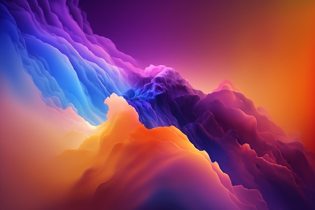 A colorful abstract background with a mountain in the middle ai generated artwork