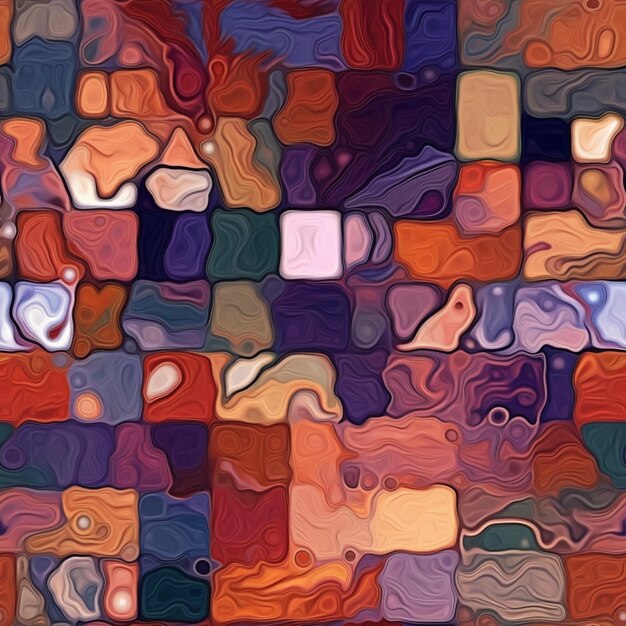 정사각형과 직사각형의 패턴이 있는 다채로운 추상적인 배경.