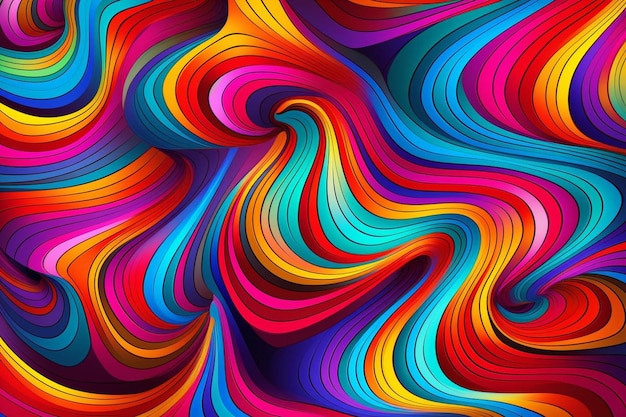 a colorful abstract background with a rainbow colored line.