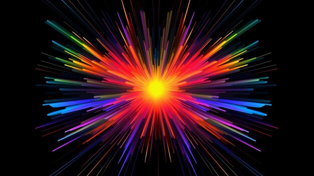 Photo a colorful abstract background with a rainbow colored star in the centerscientific and technologica