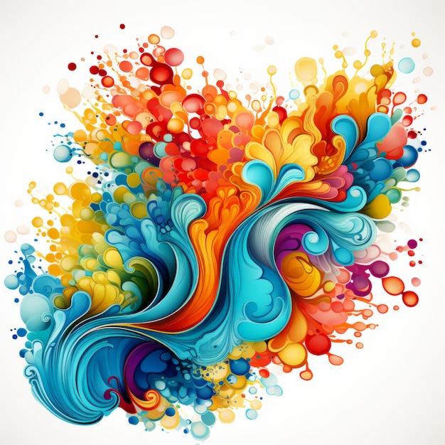 colorful abstract background with splashes and bubbles