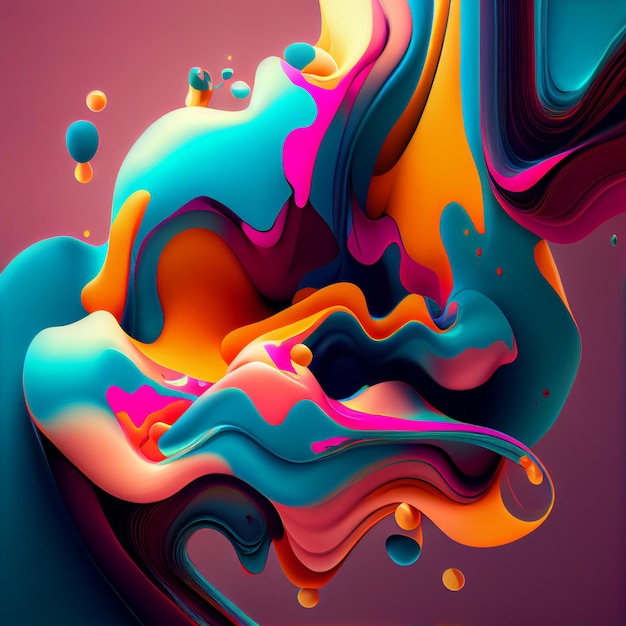 Colorful abstract background with splashes generative ai illustration