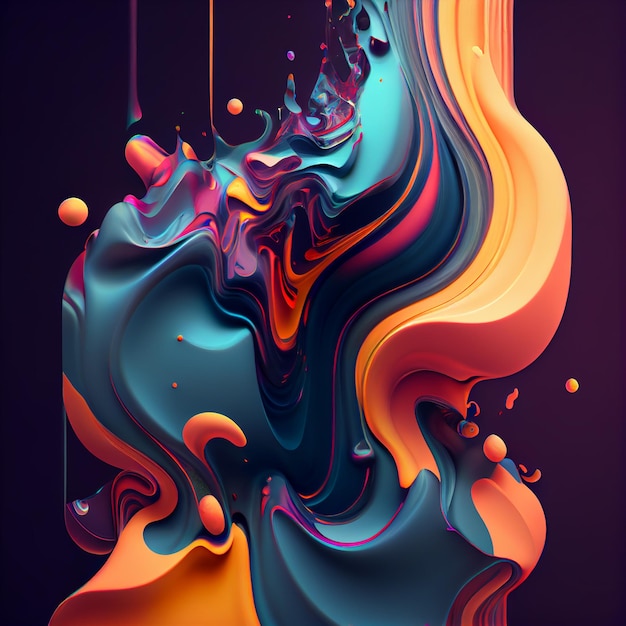 Photo colorful abstract background with splashes generative ai illustration