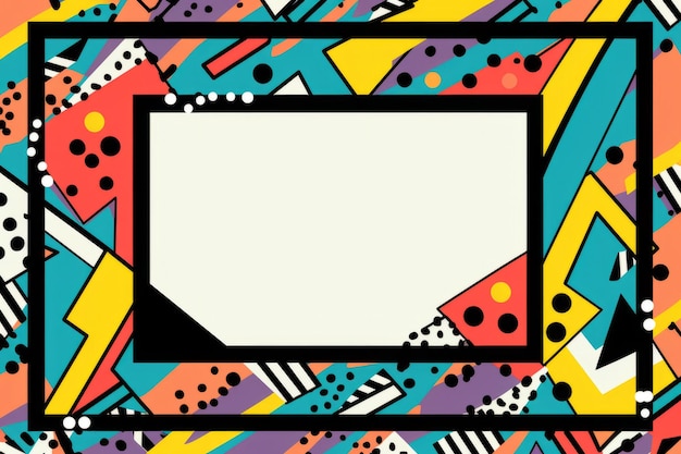 a colorful abstract background with a square frame