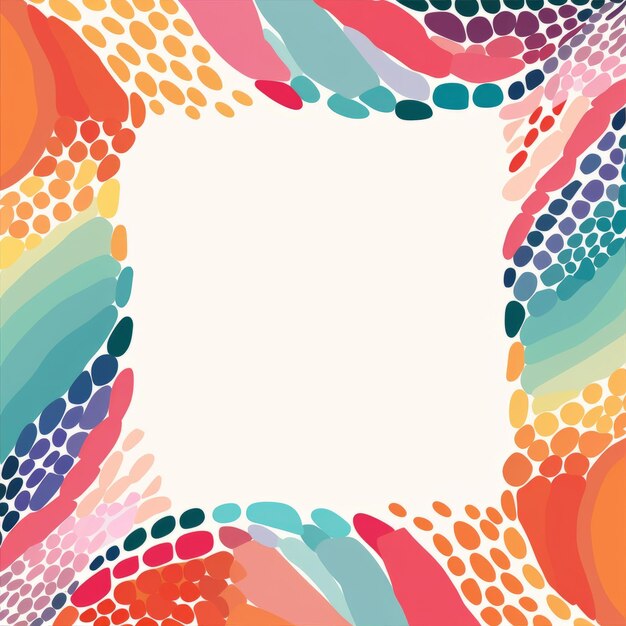 Colorful abstract background with a square frame
