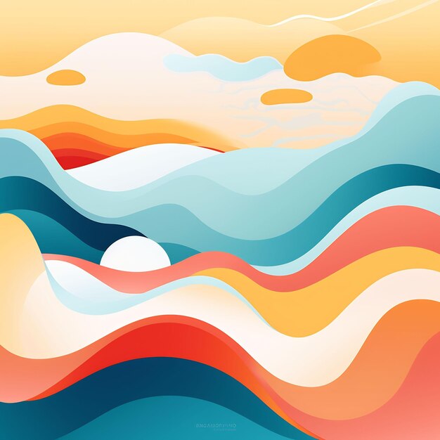 a colorful abstract background with a sunset and clouds