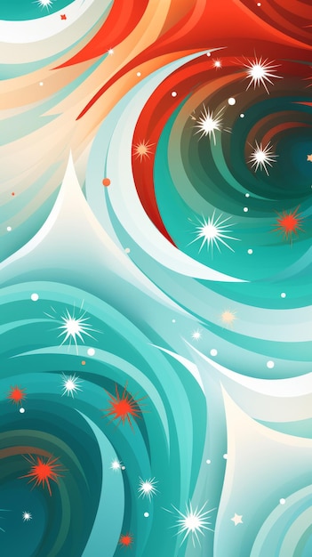A colorful abstract background with swirls and stars