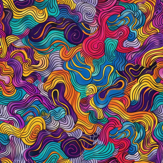 Photo a colorful abstract background with swirls and waves generative ai