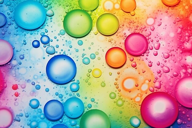 Foto sfondo astratto colorato con gocce d'acqua sulla superficie dell'acqua da vicino