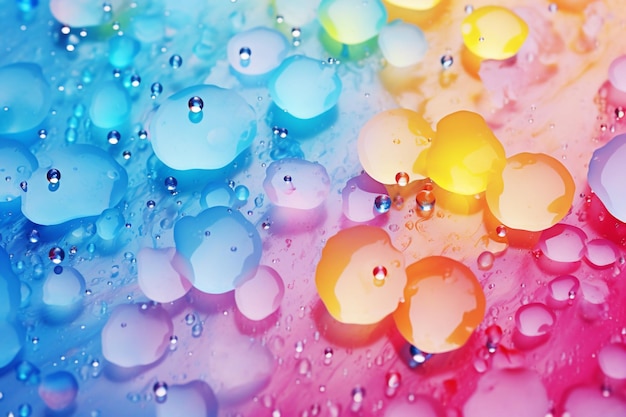 Colorful abstract background with Water drops on water surface close up