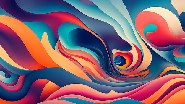 波のグラデーションカラーのカラフルな抽象的な背景