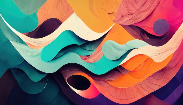 Colorful abstract background with waves art pattern