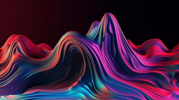 Красочный абстрактный фон с волнистыми линиями, генерирующий AI