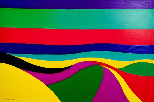 Colorful abstract background with wavy lines modern art design