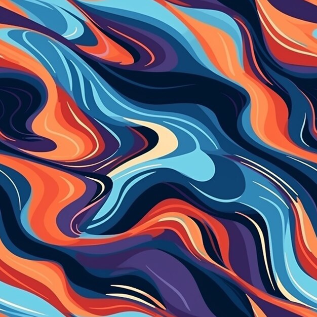 A colorful abstract background with wavy lines and waves generative ai