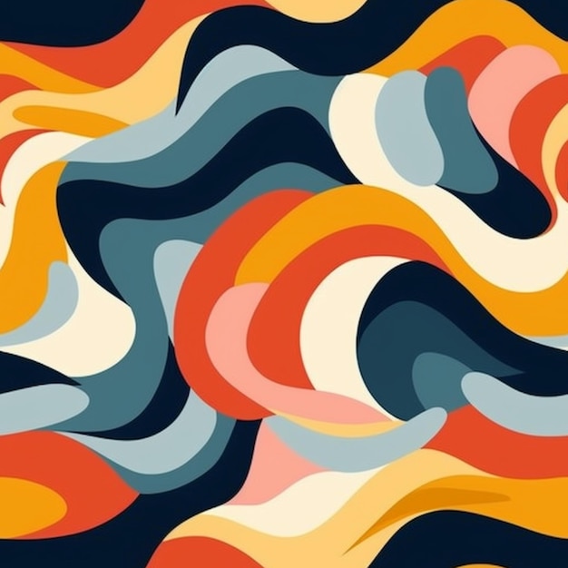 a colorful abstract background with wavy shapes generative ai