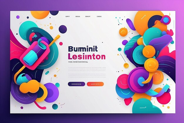 Photo colorful abstract banner template with dummy text for web design landing page and print material