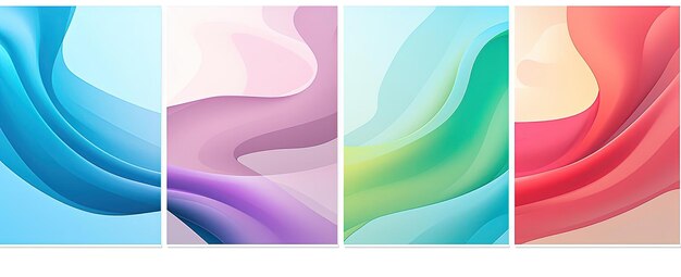 Photo colorful abstract banners with swirls of colors in the background in the style of light green