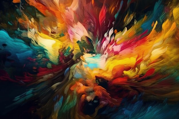 Colorful abstract bear painting Generative AI