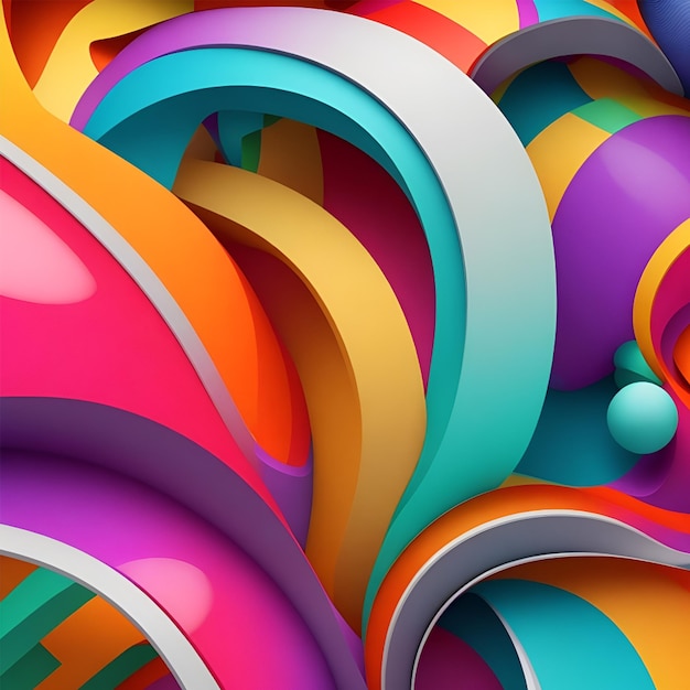 Красочные абстрактные красивые фоновые обои 3d-рендеринга
