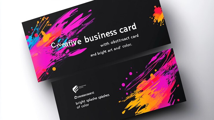 Photo colorful abstract business card mockup