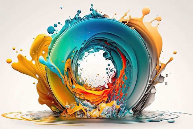 Colorful Abstract circle liquid motion flow explosion Generative Ai