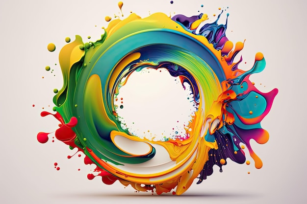 Colorful Abstract circle liquid motion flow explosion Generative Ai