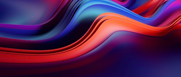 Colorful abstract composition with sinuous lines