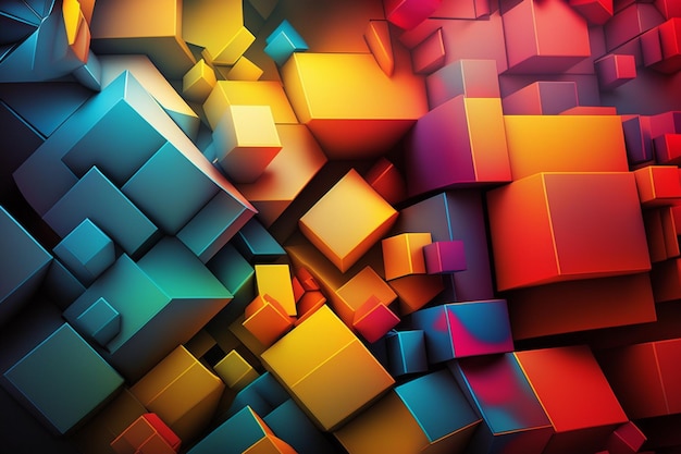 Colorful abstract cube background