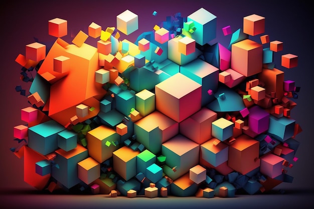 Colorful abstract cube background