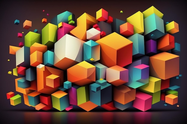 Colorful abstract cube background