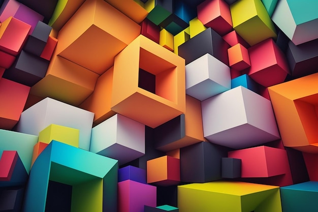 Colorful abstract cube background