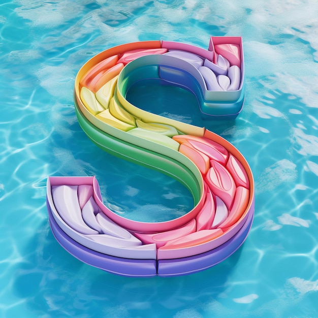 Colorful abstract d shape of the letter s